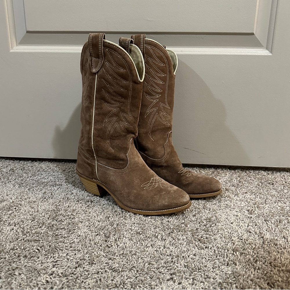 Brown Suede Wolverine Western Boots